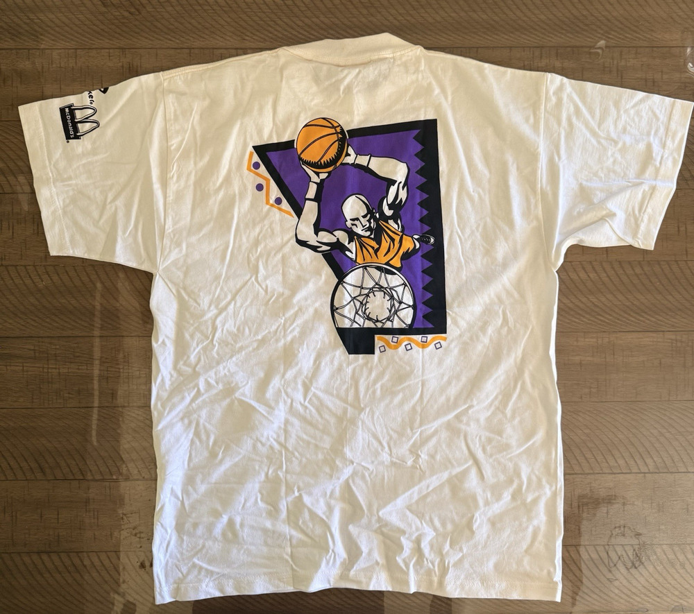 Vintage Mcdonalds Lakers Club Promo T White Single Stitch Mens XL